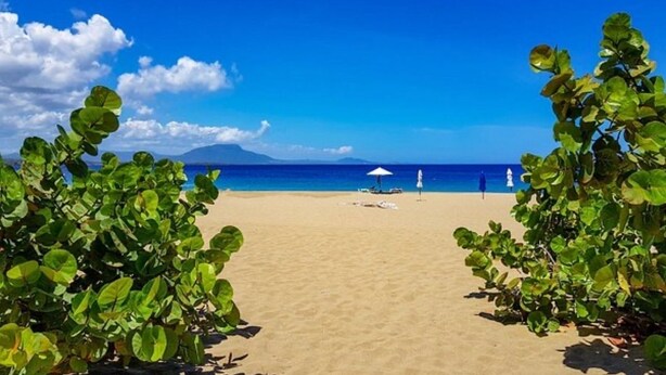 A beach with clear skies, a sandy shore, and a view of the sea. - Apartment near the best beaches (Sosúa)