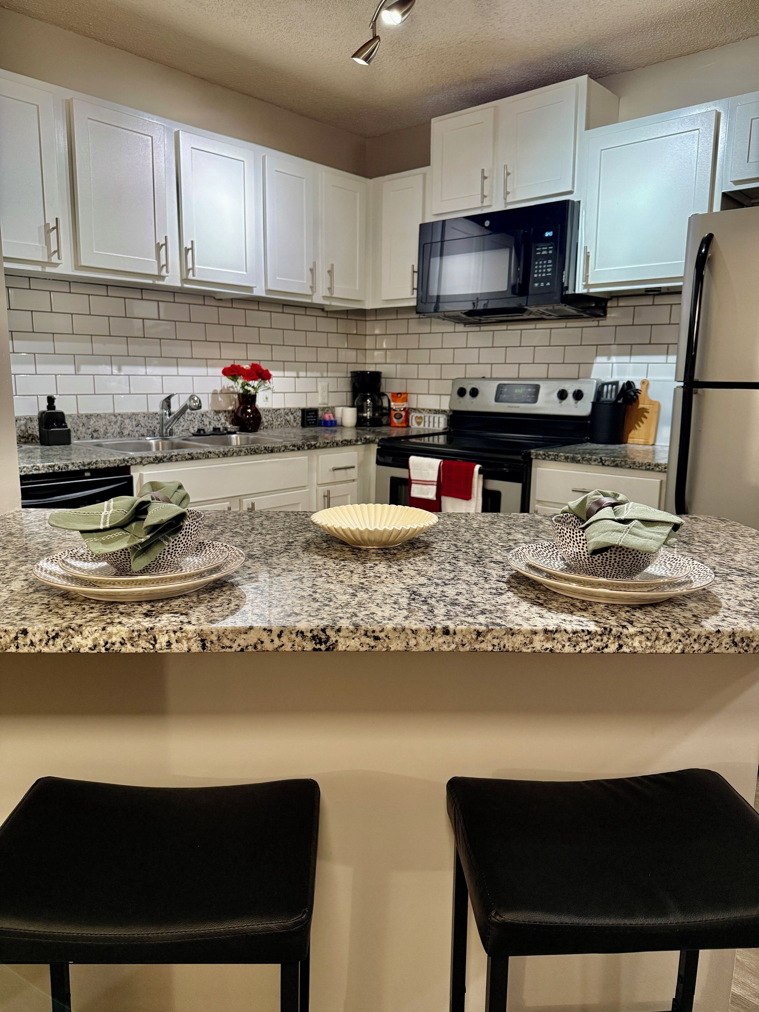 Microwave, oven, stovetop, dishwasher