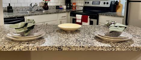 Microwave, oven, stovetop, dishwasher