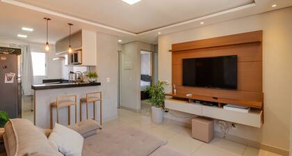 Apto com Churrasqueira e Quadra no Real Parque