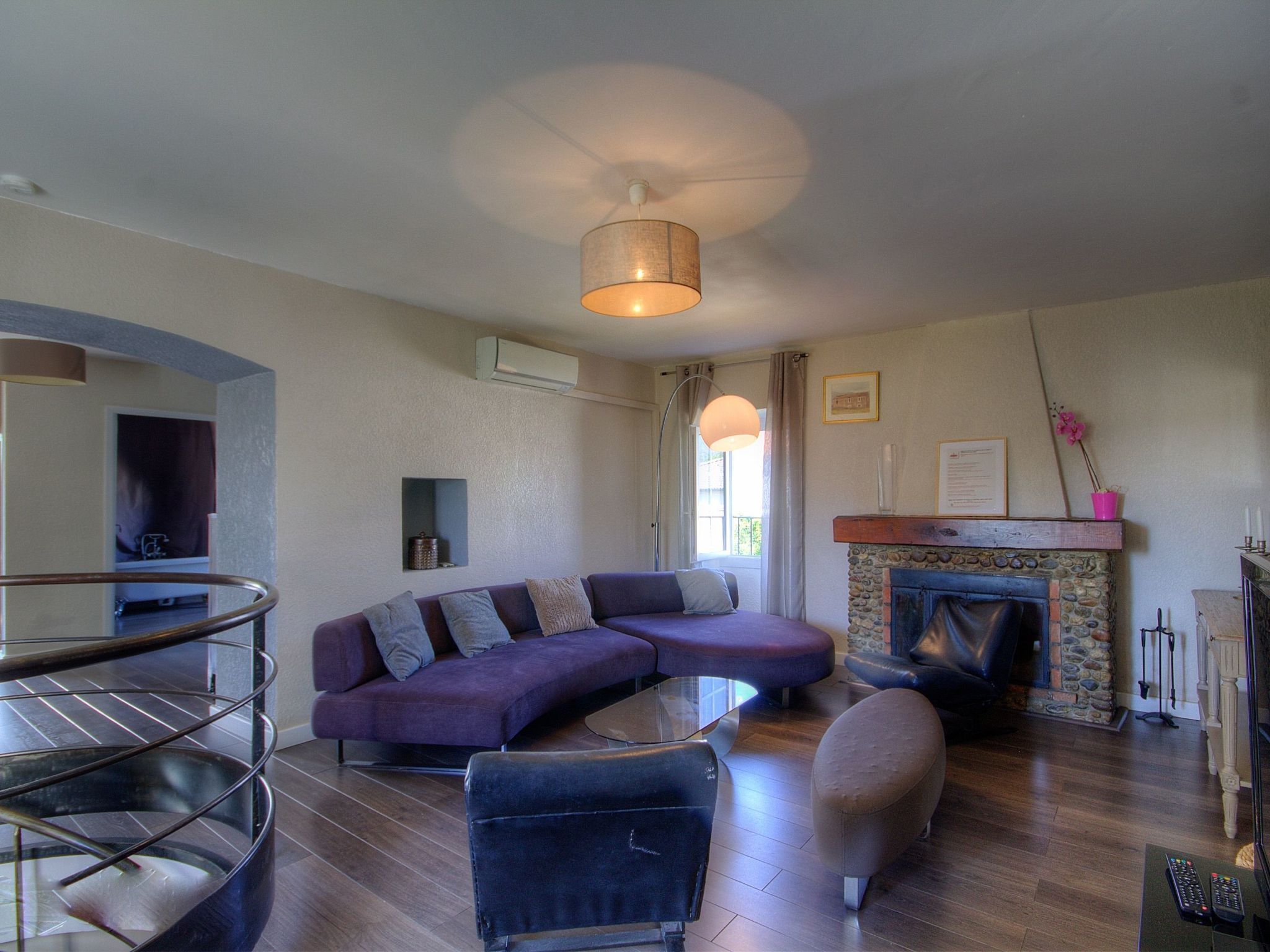 Fireplace, DVD player