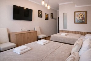 Tremannsrom – comfort | Blendingsgardiner, strykejern/-brett og wi-fi (inkludert)