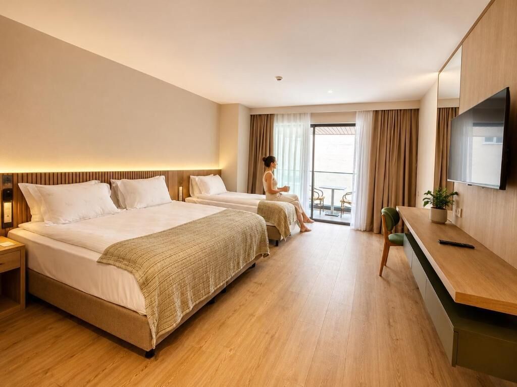 Deluxe Triple Room, Non Smoking | Premium bedding, minibar, laptop workspace, free WiFi