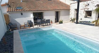 Gîte 4 people, air-conditioned, swimming pool, 30mn Puy du Fou, with family or friends.
