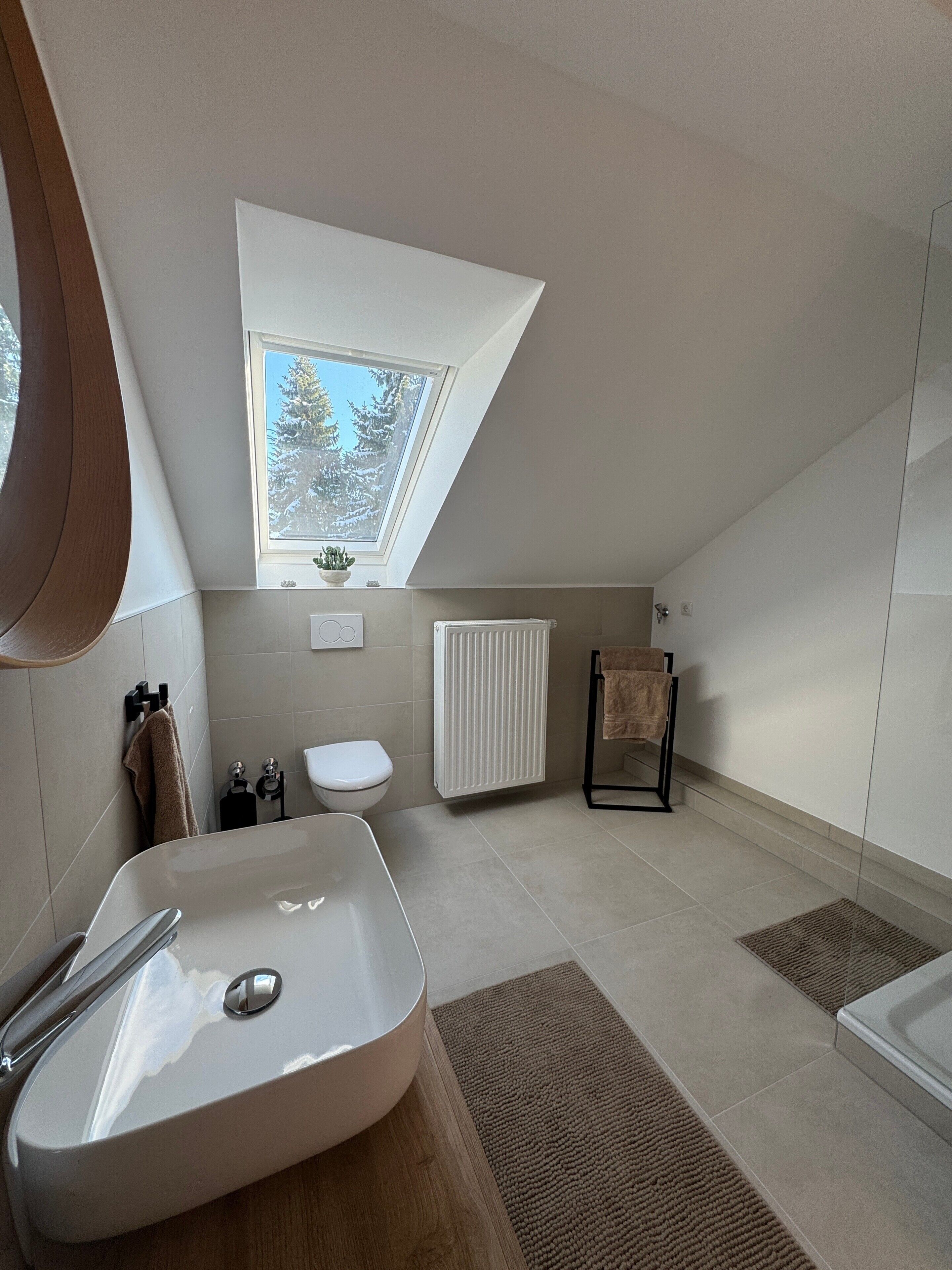 Dusche, Haartrockner, Handtücher