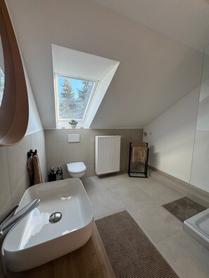 Dusche, Haartrockner, Handtücher