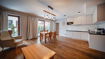 Leilighet (2C) | Eget kjøkken | Kjøleskap, kokeplater, vannkoker og kjøkkenutstyr