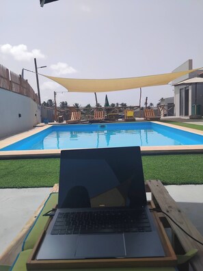 Pool - Serene 2-Bedroom Apartment in Achada Fazenda, Cabo Verde (Ilha Santiago)