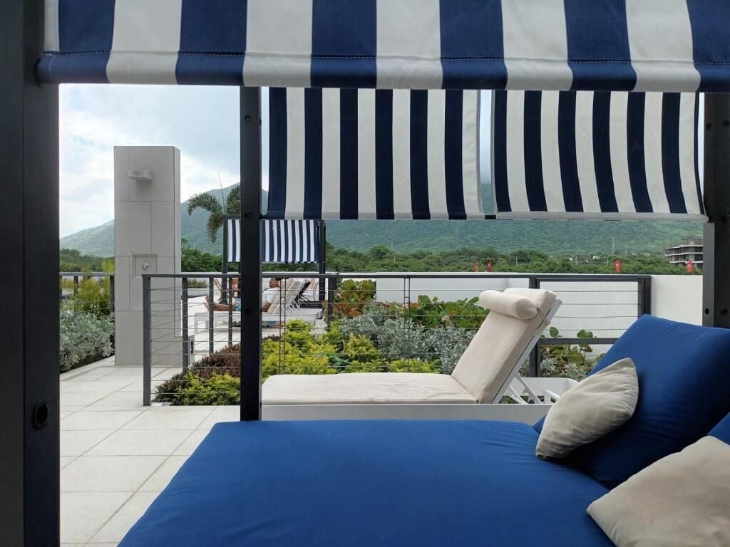 Appartement, 2 chambres, piscine privée | Balcon
