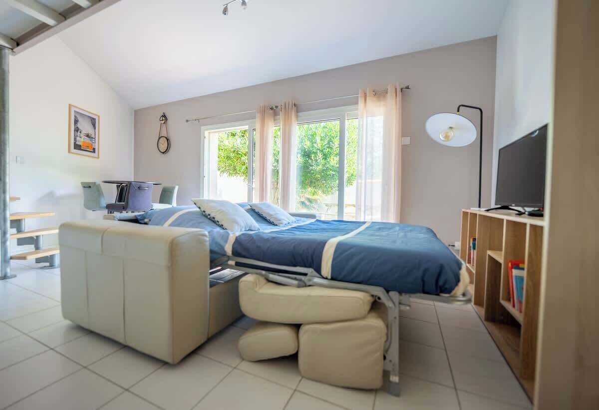 1 chambre, bureau, Wi-Fi, draps fournis