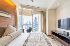 Deluxe Apartment, Balcony, City View | In-room safe, blackout curtains, soundproofing, iron/ironing board - Emaar Fashion Avenue Residences  (Dubai)