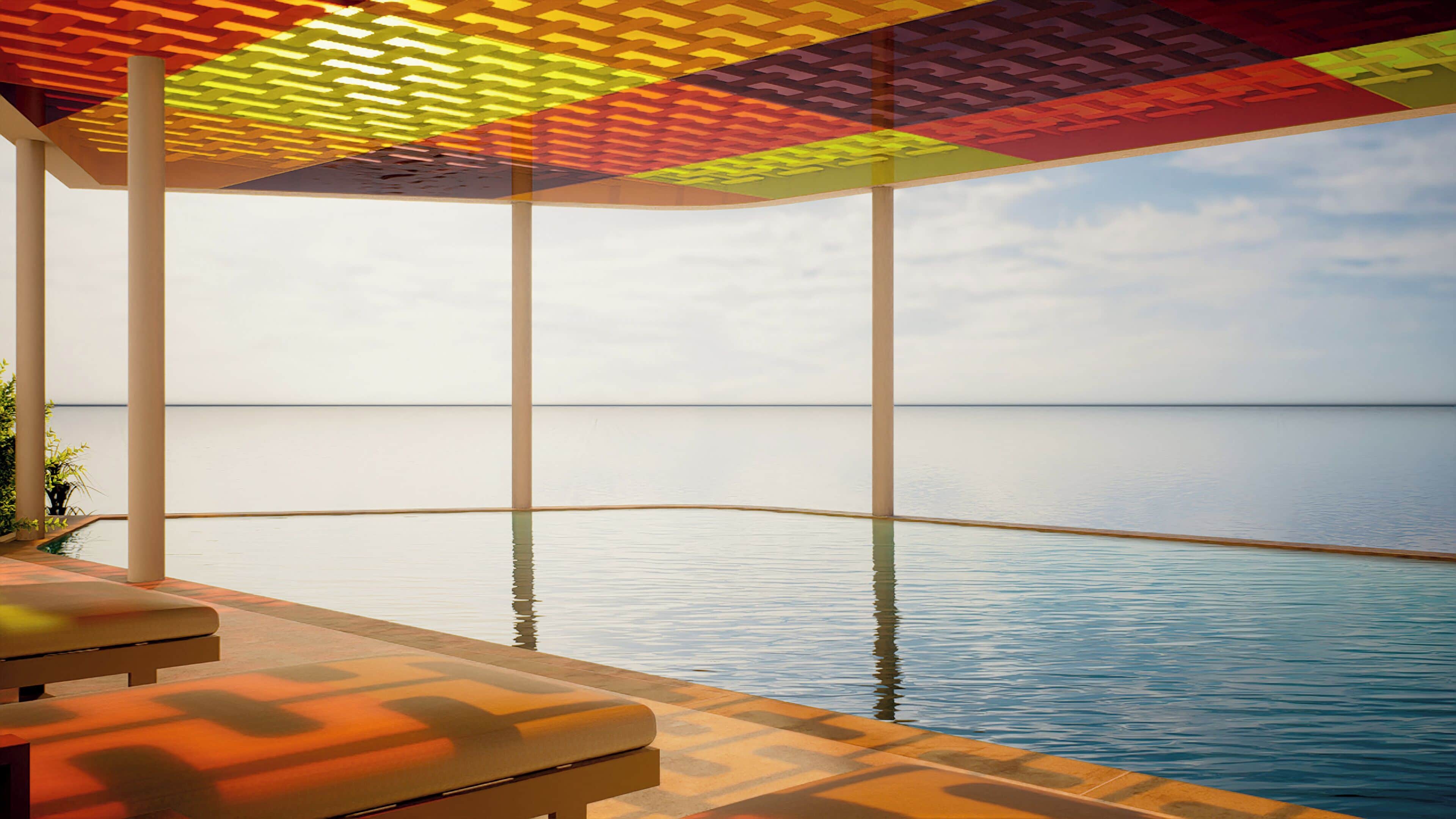 Indoor pool, outdoor pool, pool umbrellas, pool loungers