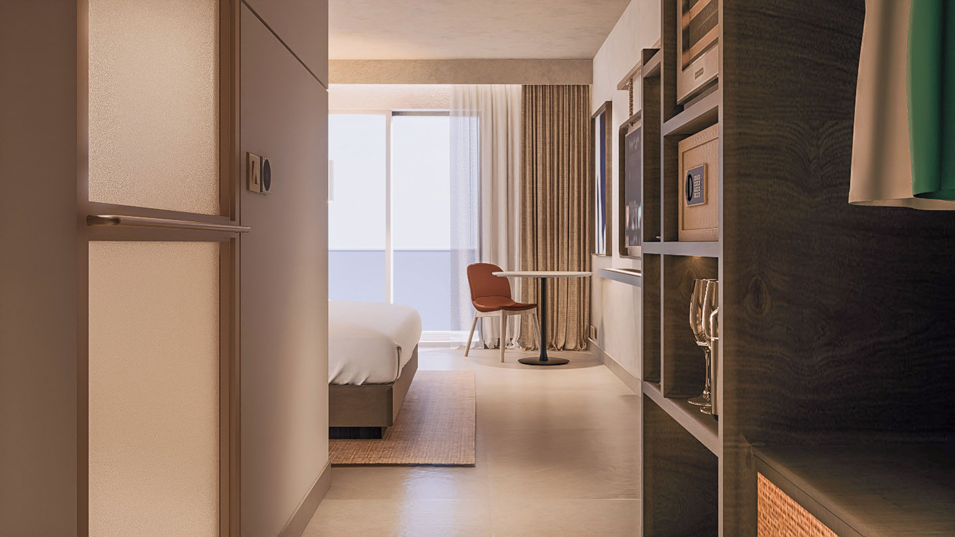 迷你吧、客房內保險箱、書桌、遮光布/窗簾