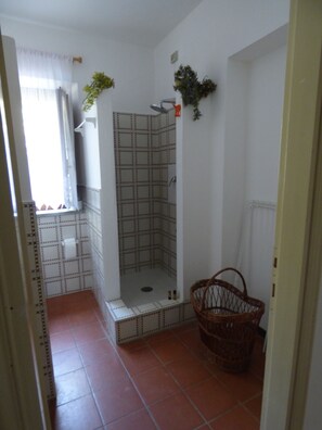 Regadera, secadora de cabello, bidet, toallas 