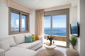 Luxury Villa, Private Pool, Ocean View | Living area - Elounda Infinity Blue Luxury Villas (Agios Nikolaos)