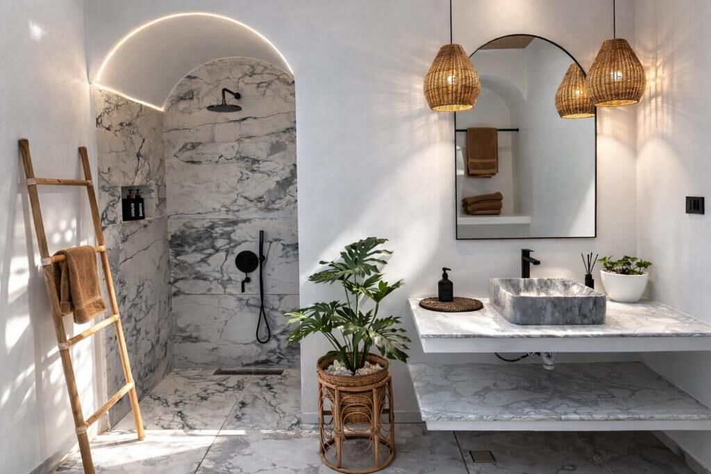 Superior Villa | Bathroom | Shower, free toiletries, hair dryer, slippers