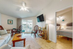 TV, offices - Comfy Coastal Condo w/ Gorgeous Bay Views & Nearby Beach Access (Pensacola Beach)
