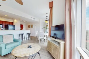 TV, offices - 9th-floor condo with lagoon pool, hot tub & large balcony (Miramar Beach)