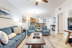 TV, DVD player, offices - Gulf Front Condo Pools Onsite, Nearby Activities, Shops, Restaurants (Fort Walton Beach)