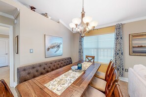 Dining - Sunny Home with Private Patio, Outdoor Pool, Grill, Shared Beach Access, Fast WiFi (Miramar Beach)