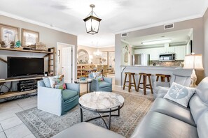 TV, offices - 4th Floor Bayfront Condo With Private W/D & Shared Outdoor Pool (Pensacola Beach)