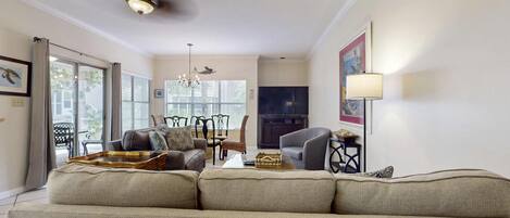 TV, DVD player, offices