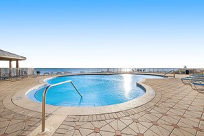 Pool - Oceanfront condo with heated pool, tennis, grilling station, & gym - balcony (Miramar Beach)