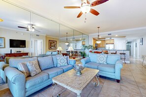 TV, DVD player, offices - Gulf Front 4BR | Balcony | Pool | Hot Tub | W/D (Fort Walton Beach)