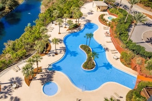 Pool - Ocean-view condo with wraparound balcony, W/D, pool, & hot tub (Miramar Beach)