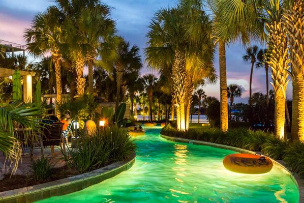 Pool - Destin West Bayside Heron 605 - Bayfront condo steps to beach with waterfront balcony, pool, & lazy river (Fort Walton Beach)