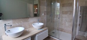 Shower, soap, toilet paper