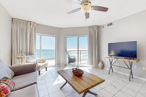 TV, offices - Gulf Front Condo with Onsite Pools, Fitness Center, Dry Sauna, and WiFi (Pensacola Beach)