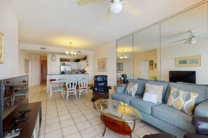 TV, DVD player, offices - Gulf Dunes 513 - Vibrant Waterfront Condo, Short Drive to Plenty of Tasty Dining Spots (Fort Walton Beach)