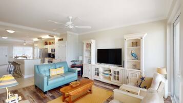 TV, fireplace, offices