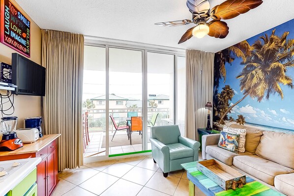 TV, DVD player, offices - Destin West Gulfside V305 - Vibrant Tropical Beach Getaway Including 2 Chairs and Umbrella (Fort Walton Beach)