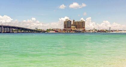 Cozy coastal efficiency with kitchenette, balcony with sound views & pool
