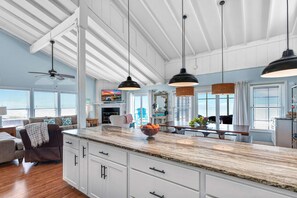 Interior - Dog-friendly with Gulf view, pool, balcony, deck, fireplace, central AC, & W&D (St. George Island)