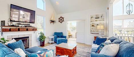 TV, fireplace, DVD player, offices