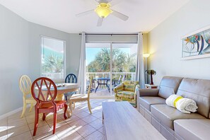 TV, offices - Destin West Gulfside 216 - Lovely waterfront condo with pool, hot tub, fitness area, & washer&dryer (Fort Walton Beach)