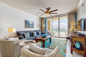 TV, DVD player, offices - Gulf Front Condo, Beach Service Included, Walk To Dining & Entertainment (Fort Walton Beach)
