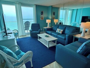 TV, offices - Beach front condo with washer&dryer, shared pool and beach access (Santa Rosa Beach)