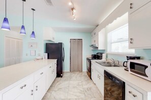 Fridge, microwave, oven, stovetop - Beachside home with private pool & amazing views (St. George Island)