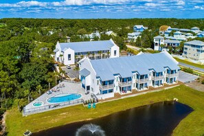 Exterior - Lake-view condo with a pool, hot tub, & balcony - walking distance to beach (Santa Rosa Beach)