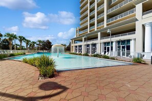 Pool - 9th-floor ocean-view condo near beach with heated outdoor pool, gym, balcony (Miramar Beach)