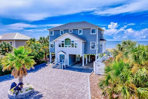 Exterior - Gulf-front home with direct beach access, Gulf views, yard, & deck (St. George Island)