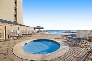 Pool - Gulf and beachfront condo with furnished patio, outdoor pool, gym & tennis (Miramar Beach)