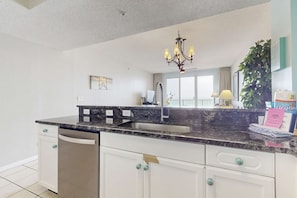 Fridge, microwave, oven, stovetop - Majestic Sun B305 | Beachfront Bliss! (Miramar Beach)