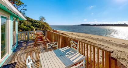 Beachfront dune cottage with deck & view of St Vincent Island