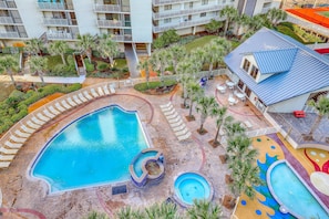 Pool - Gulf view condo with WiFi, AC, balcony, on-site pool, hot tub, & beach access (Miramar Beach)