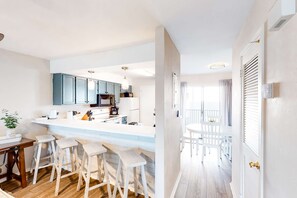 Fridge, microwave, oven, stovetop - Beautifully updated 2nd-floor condo near the beach with pool, balcony, W/D, & AC (Miramar Beach)